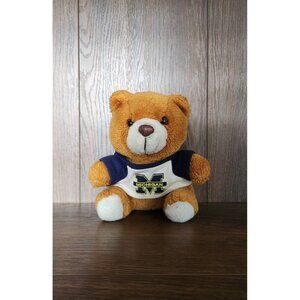 Vintage University of Michigan Wolverine's Brown Teddy Bear Plush Stuffed Animal